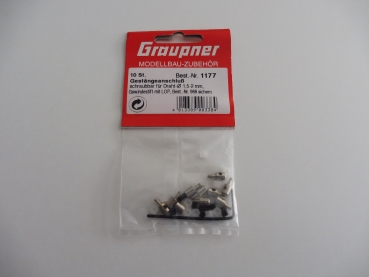 Graupner rod connection | Screwable for wire Ø1.5-2mm | 10 pieces # 1177