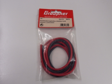 Graupner highly flexible copper braid | 4mm² | Red - Black | 1m # 3074