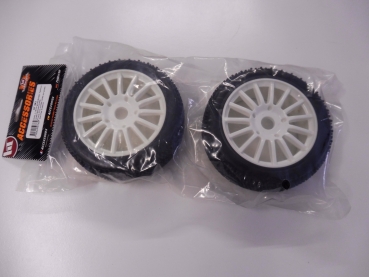 Hobbytech Rocket Pin complete wheel set | Spoke Rim White #HT443