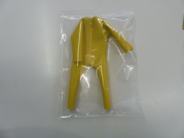 Motorcycle suit made of yellow synthetic leather for Graupner / Kyosho motorcycles