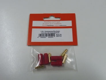 Goldstecker | Buchsen 3,5mm mit Verpolungsschutz | 2 Stück #090703