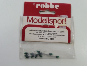 Robbe Mini Light Bulb Green 3x6mm | 6V | 2 pieces # 1492