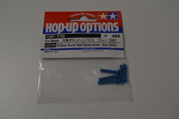 Tamiya 3x16 Round Head Socket Screw | Blue #53770