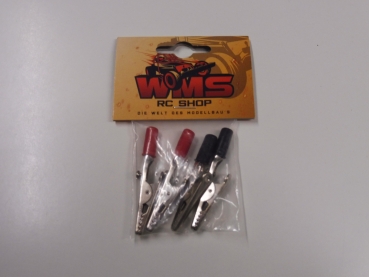 Croco clips | Red - Black | 4 pieces # WMS.K220