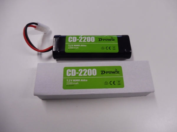 D-Power NiMH 7.2 - 2200 battery pack, Tamiya connector # CD220072