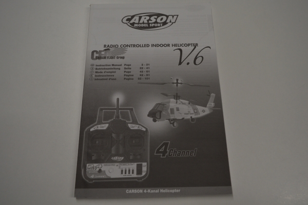 Carson Indoor Helicopter V.6 Manual