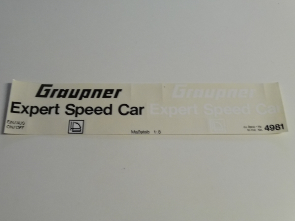 Graupner Expert Speed Car 82 decal sheet