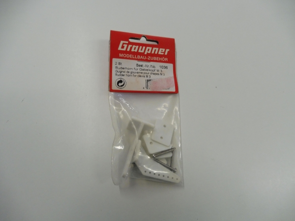 Graupner rudder horn for fork head M3, 2 pieces # 1036