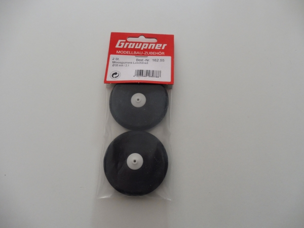 Graupner foam rubber lightweight wheel 55mm, bore 2.1mm #162.55