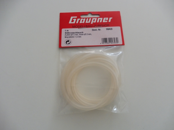 Graupner silicone hose 2x5mm, 1m # 1643