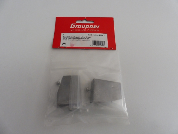 Graupner stainless steel trim tabs | 40mm #2394.2