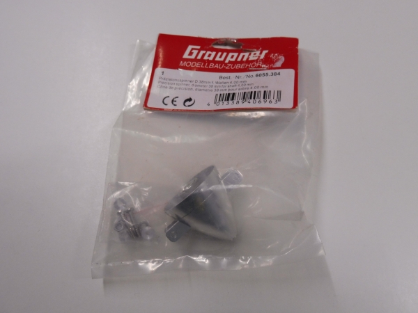 Graupner Alu Spinner for 38mm folding prop, 4mm bore # 6055.384