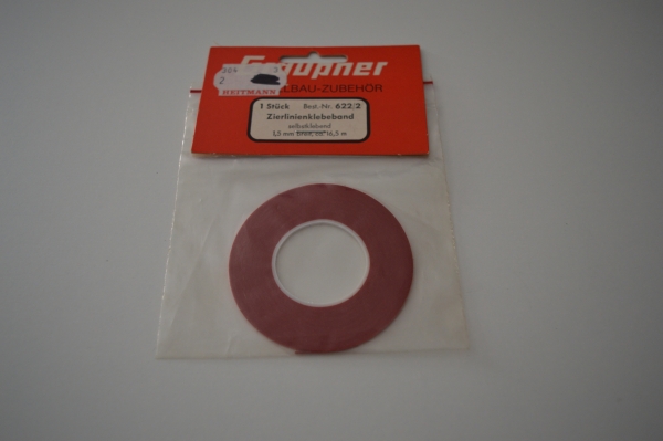 Graupner decorative line tape | Red | 1.5mm / 16m #622.2