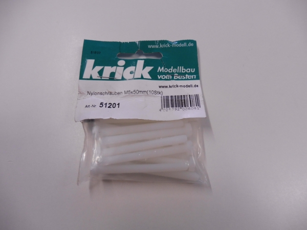 Krick Nylonschrauben M5x50 ,Schlitz, VE 10 Stück #51201