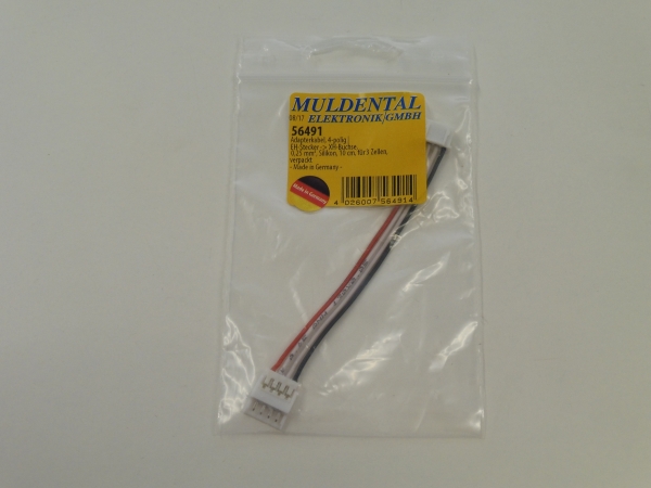 Muldental Adapterkabel  | 4-polig | EH-Stecker  XH-Buchse | 3s #56491