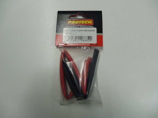 Shrink tube red / black 6x250mm #PL183