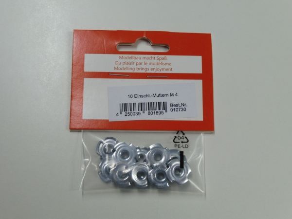REM drive in nuts M4, 10 pieces # 010730