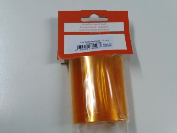 Heat shrink tubing transparent - orange 70mm | 1m # 030878