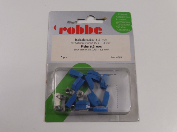 Robbe flat plug / cable connector 6.3mm | 0.75-1.5mm² # 4069